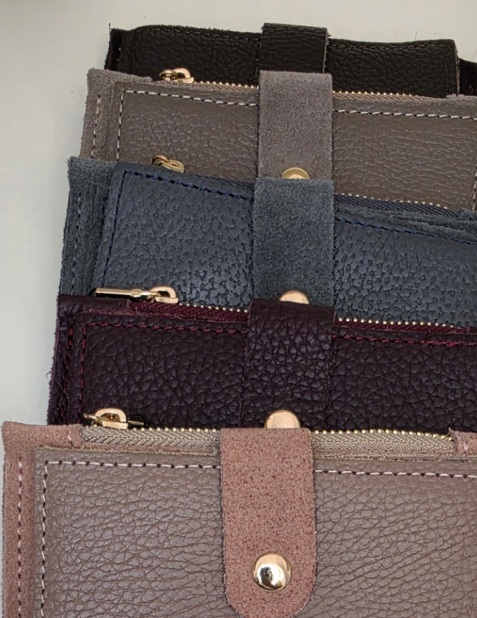 %100 Hakiki Deri & Süet Özel Üretim Çıtçıtlı / Fermuarlı Kartlık & Cüzdan