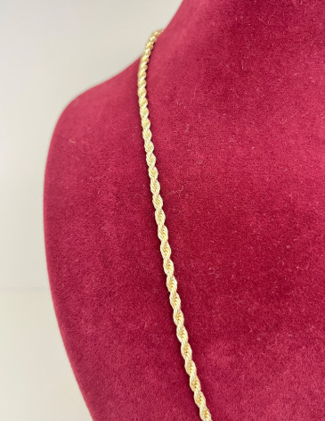 14K Altın Kaplama Çelik Fasetalı Burgu Halat Zincir Kolye (45 cm & 70 cm) 14K Altın Kaplama Çelik Fasetalı Burgu Halat Zincir Kolye (45 cm & 70 cm)